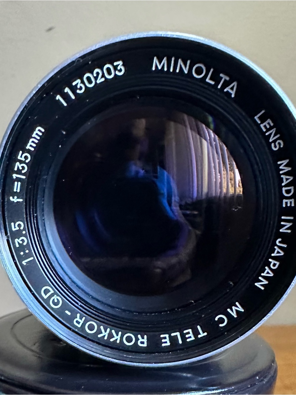 Minolta MC Tele Rokkor-QD 135mm f3.5 Manual Focus SLR Camera Lens w/ Case Japan